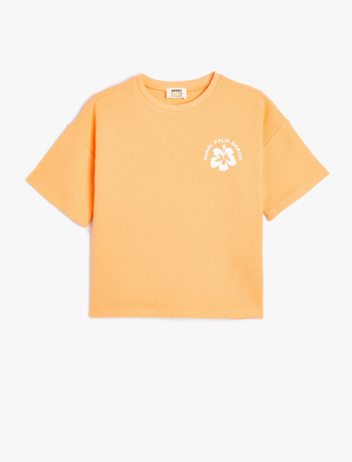 Tişört Tropik Baskılı Kısa Kollu Bisiklet Yaka Pamuklu