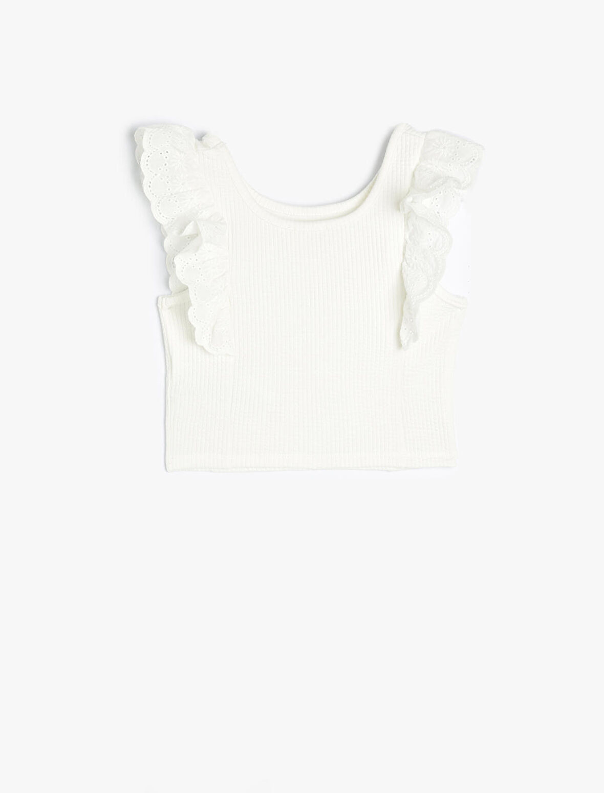 Atlet V Yaka Kalp Pencere Detaylı Kolsuz Pamuklu