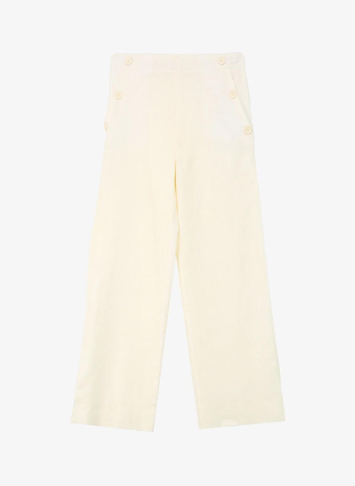 Koton Normal Bel Normal Paça Beyaz Kız Çocuk Chino Pantolon 4SKG40053AW