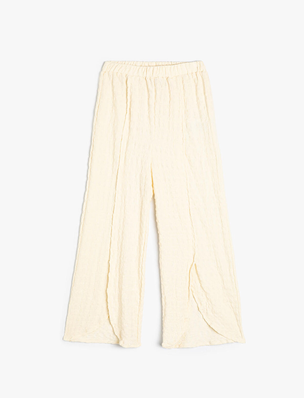 Palazzo Pantolon Yırtmaç Detaylı Beli Lastikli