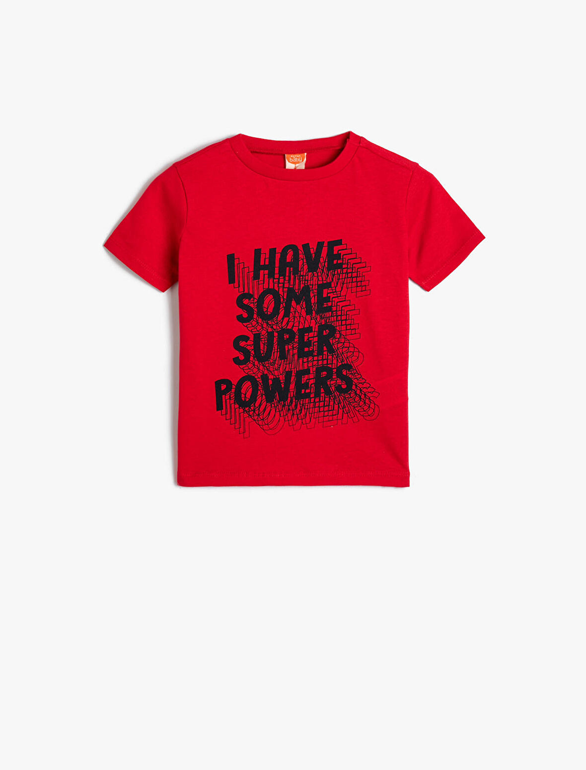 Tişört Kısa Kollu Bisiklet Yaka Baskılı Pamuklu