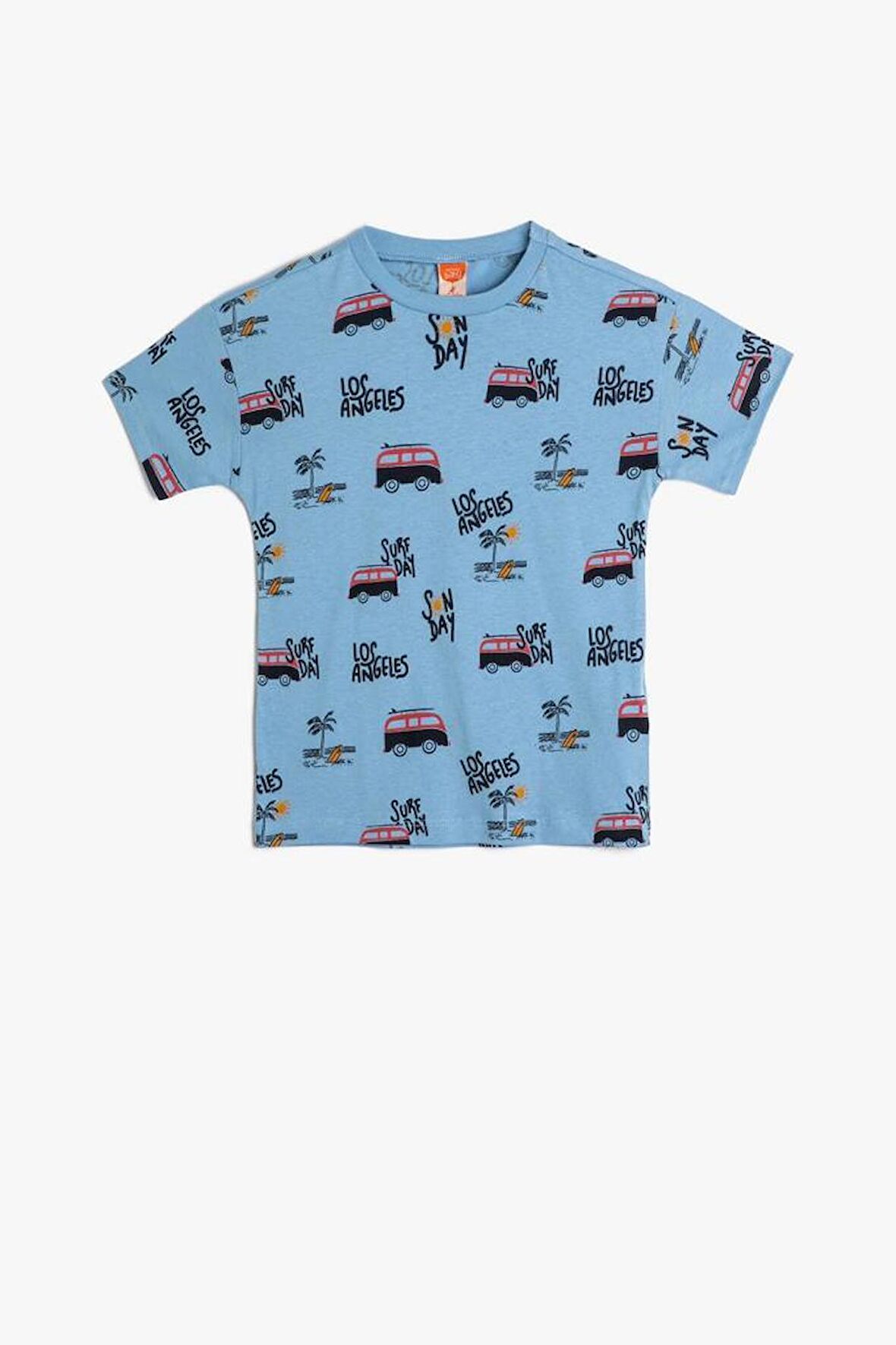 Koton Erkek Bebek Tişört Kısa Kollu Bisiklet Yaka Şehir Baskı Detaylı Pamuklu