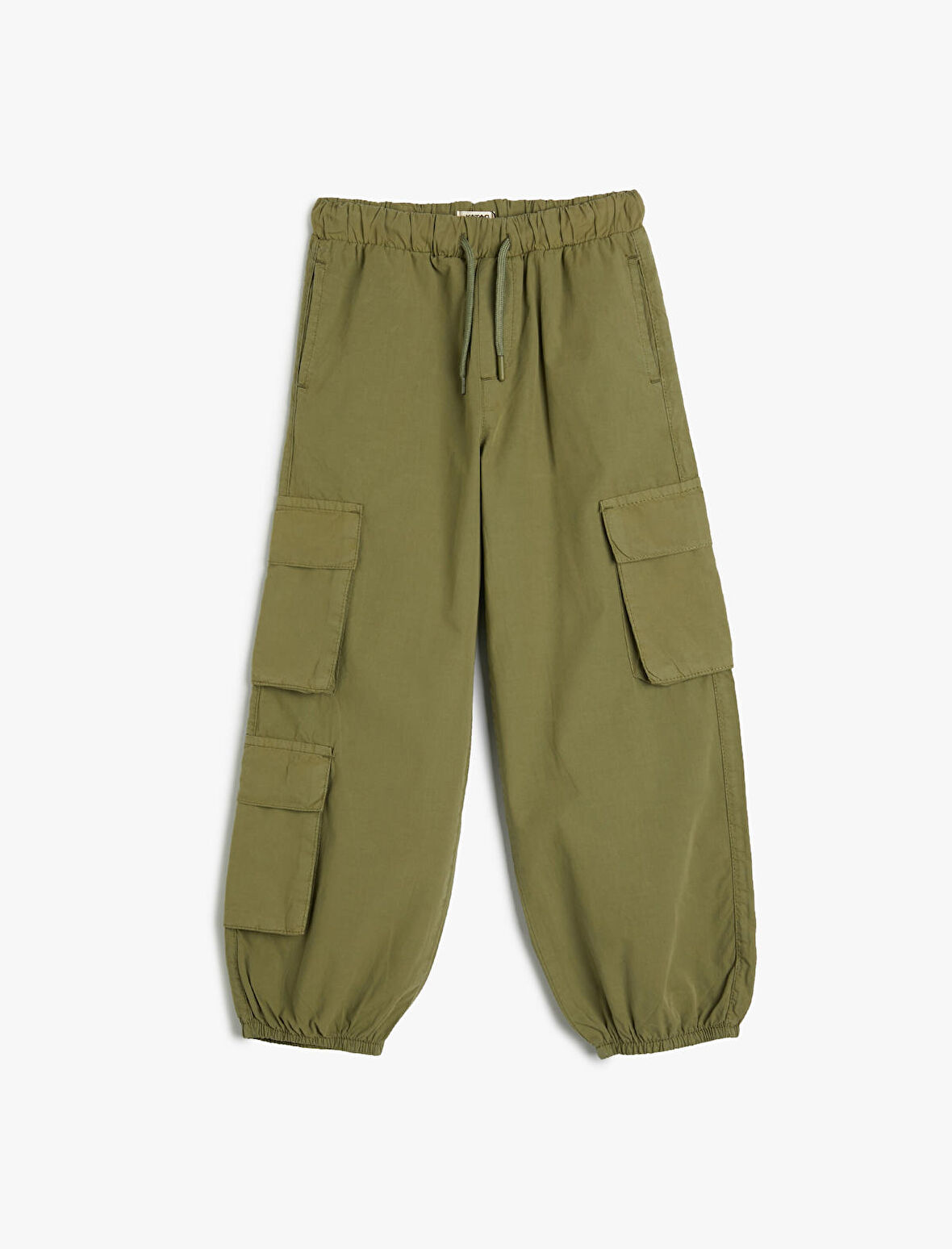 Jogger Kargo Pantolon Pamuklu Beli Bağlamalı Cepli