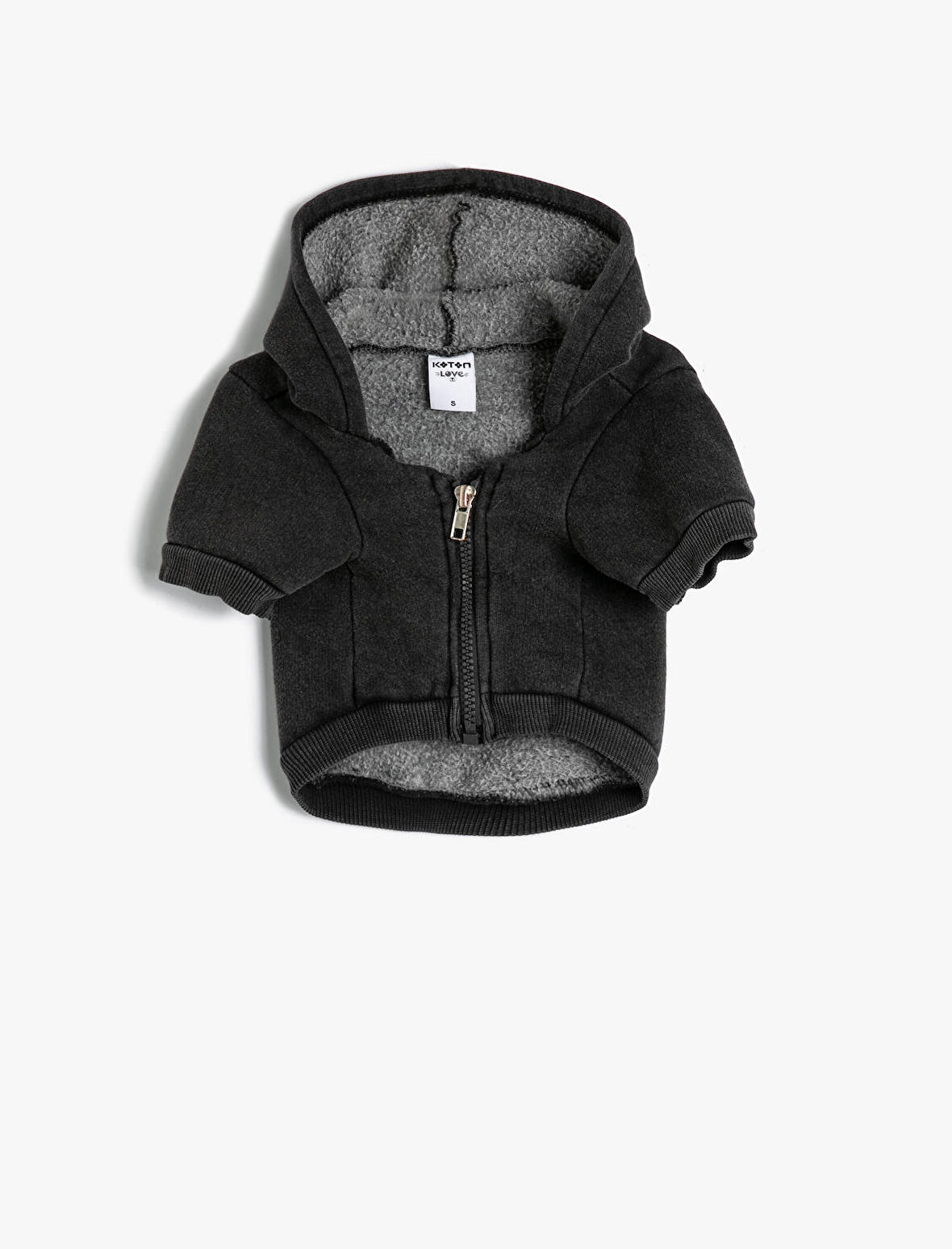 Kapüşonlu Köpek Sweatshirt Fermuarlı İçi Peluş Antibakteriyel