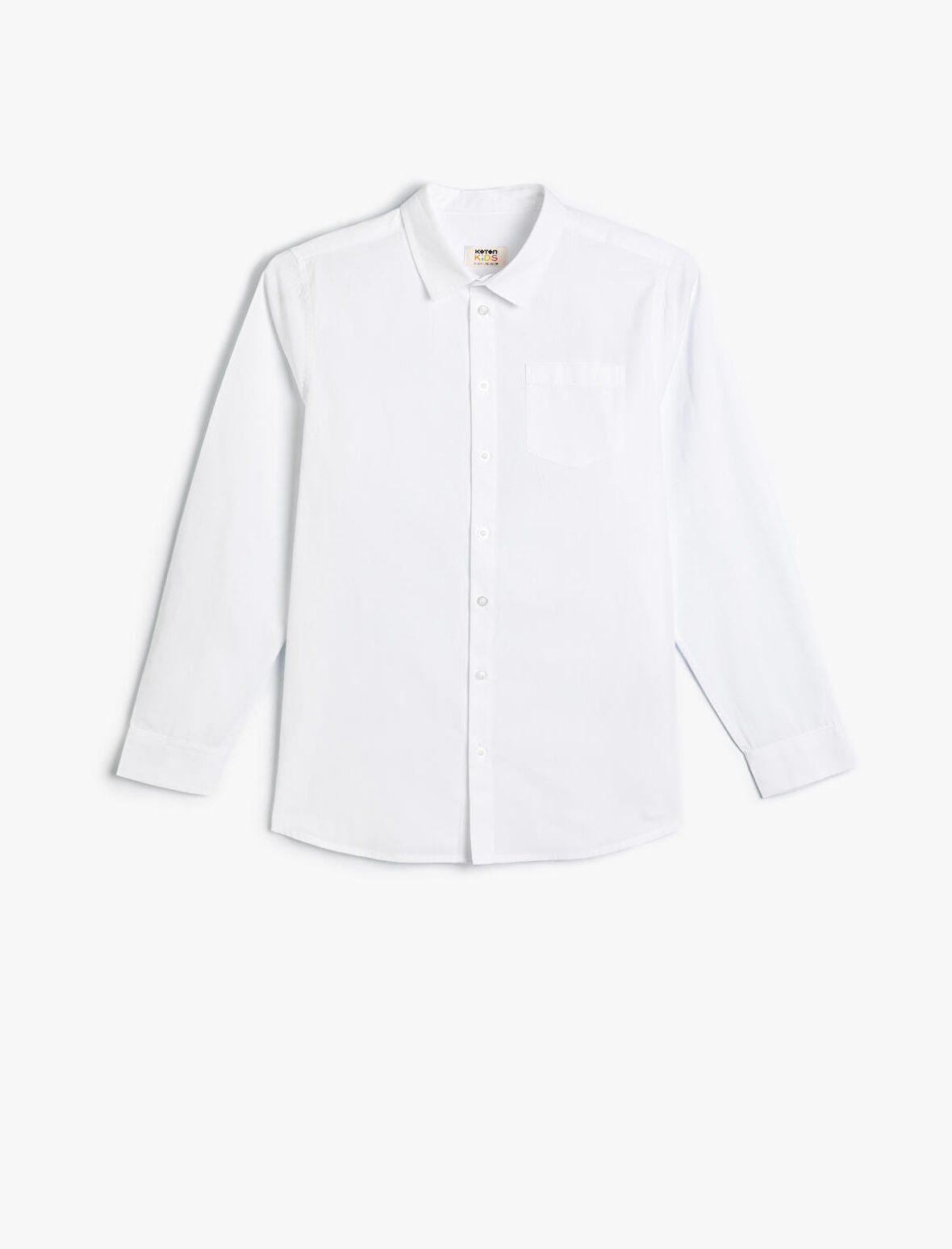 Basic Gömlek Klasik Yaka Uzun Kollu Cep Detaylı Pamuklu