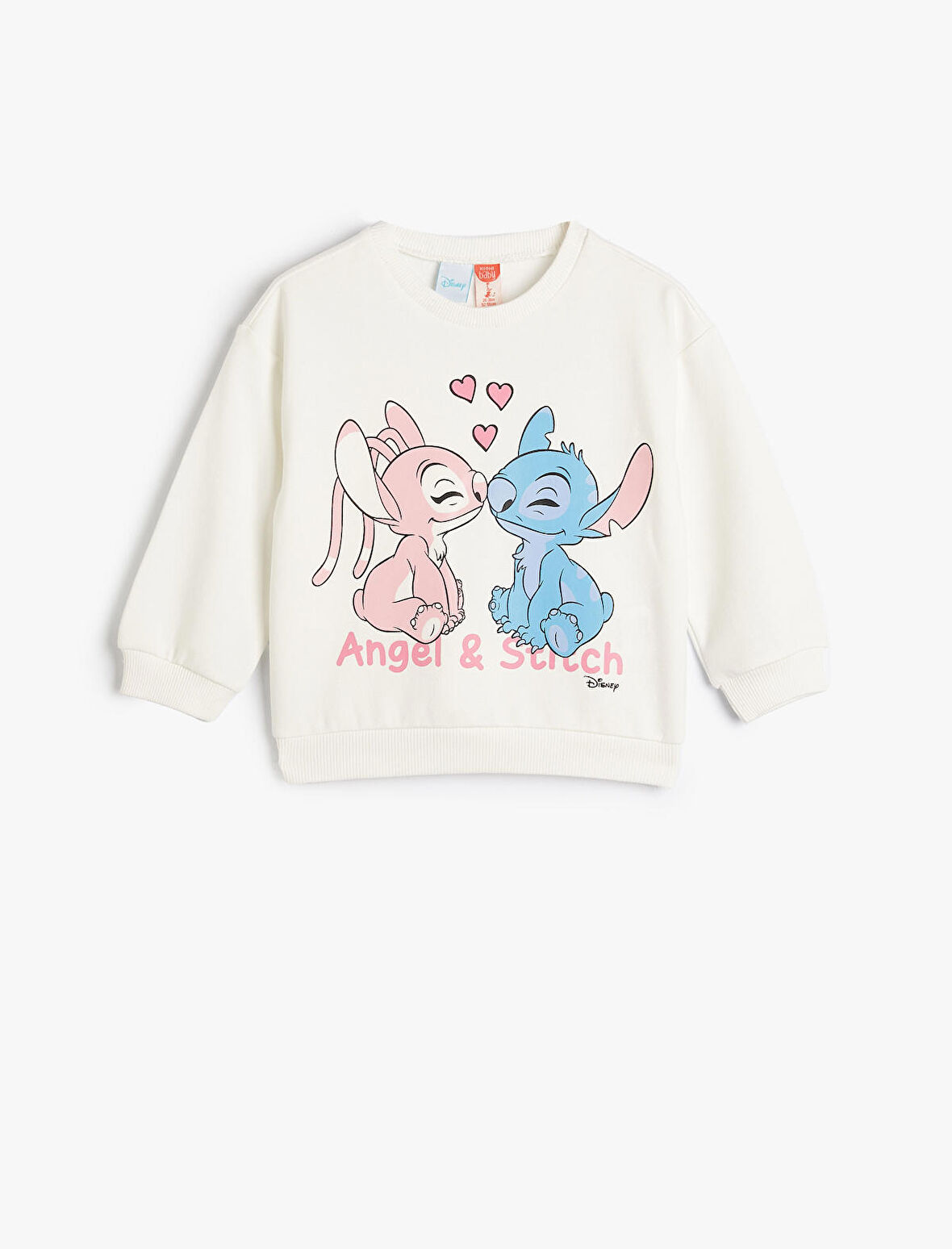 Stitch Sweat Lisanslı Uzun Kollu Bisiklet Yaka Pamuklu