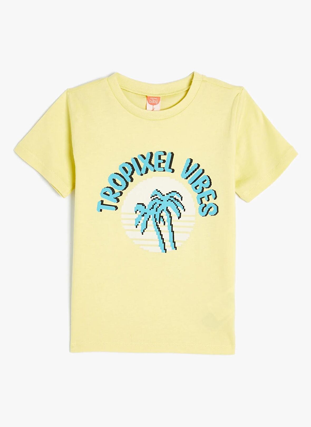 Koton Baskılı Sarı Erkek T-Shirt 4SMB10227TK