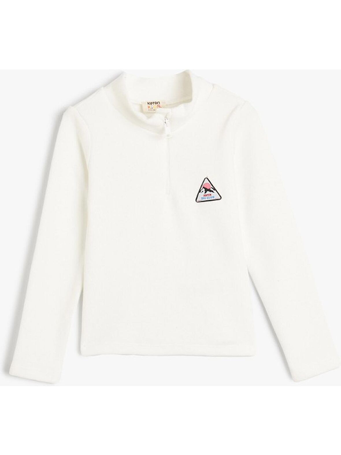 Koton Tişört Dik Yaka Yarım Fermuarlı Ribanalı Kayak Etiket Detaylı