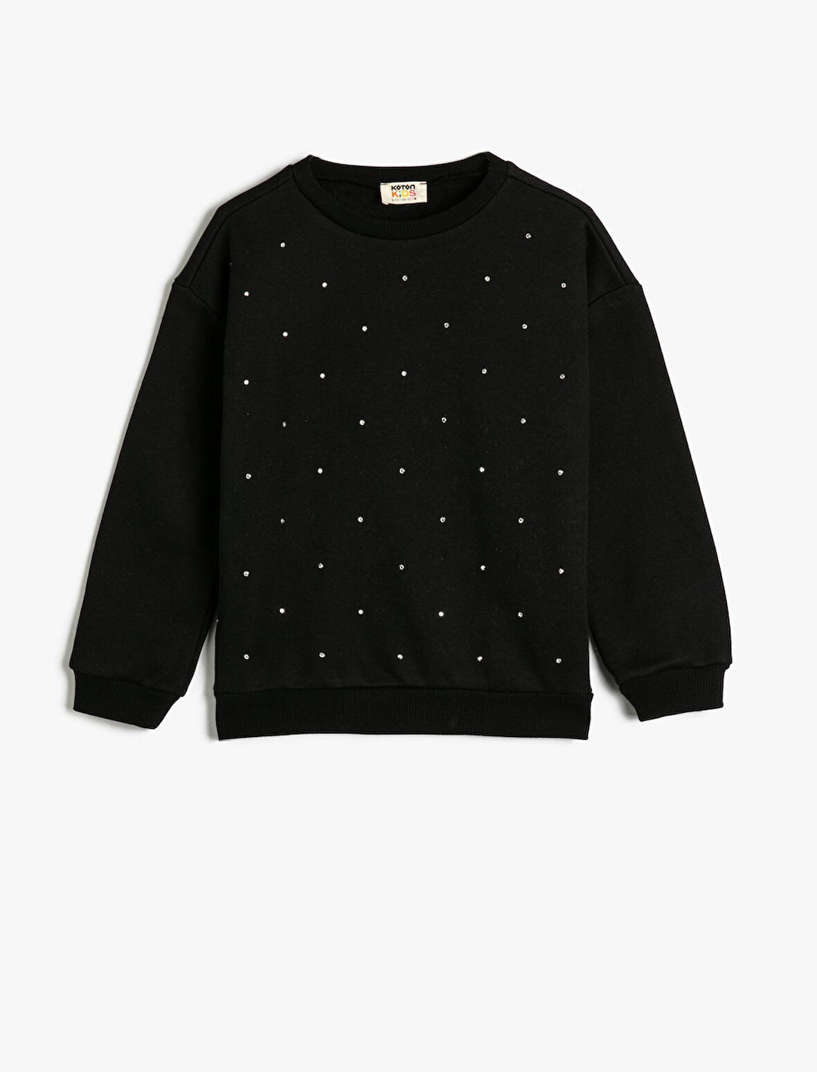 Sweatshirt Bisiklet Yaka Uzun Kollu Boncuk Detaylı Şardonlu 