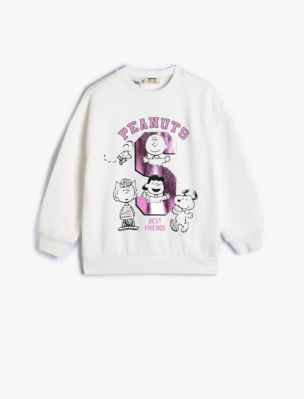 Snoopy Sweatshirt Lisanslı Uzun Kollu Bisiklet Yaka Şardonlu 