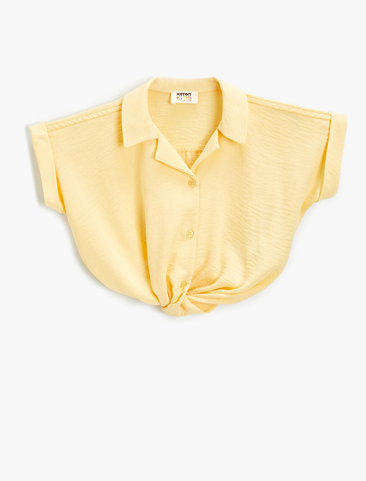 Crop Gömlek Kısa Kollu  Önden Bağlamalı 