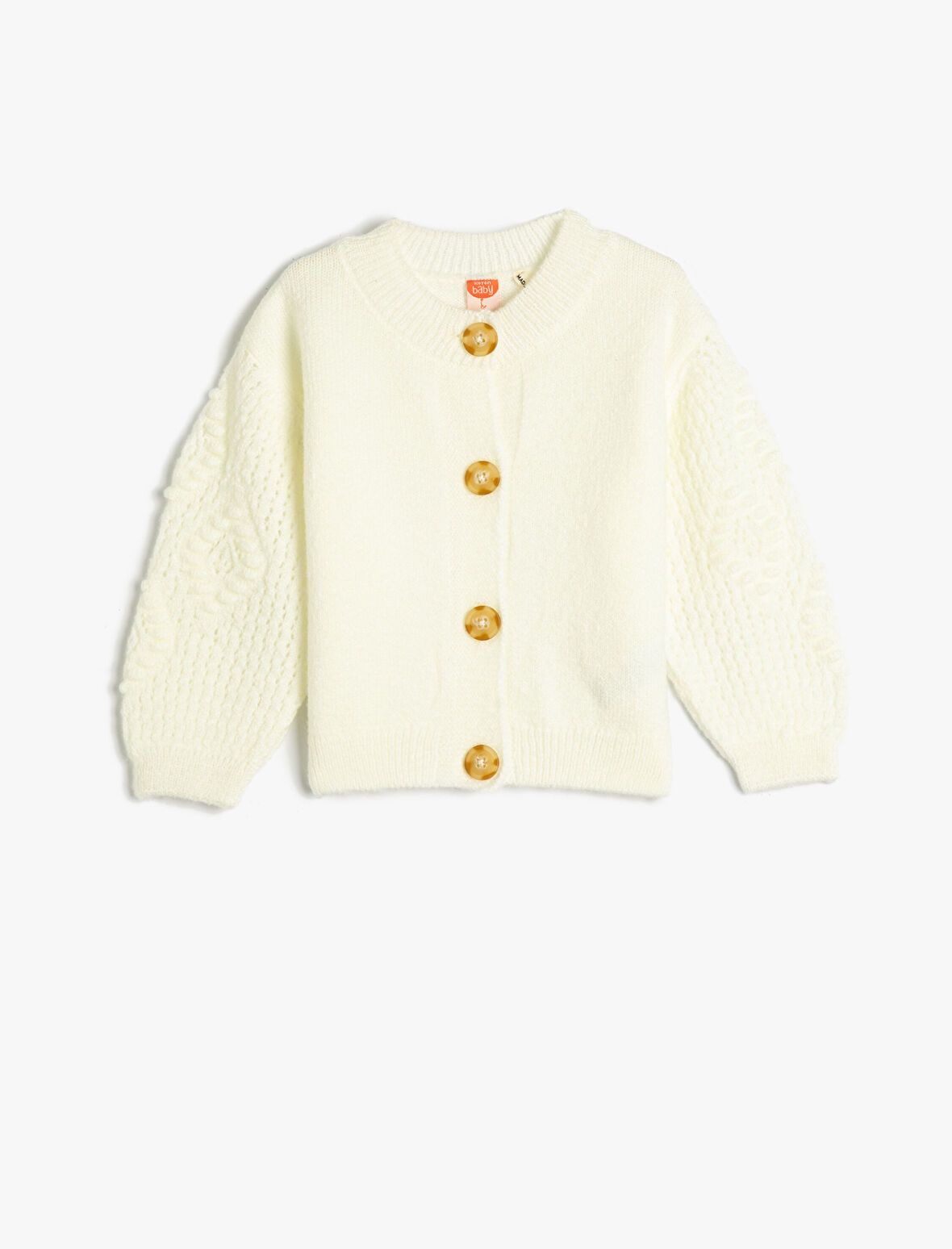 Triko Hırka Düğmeli Yuvarlak Yaka