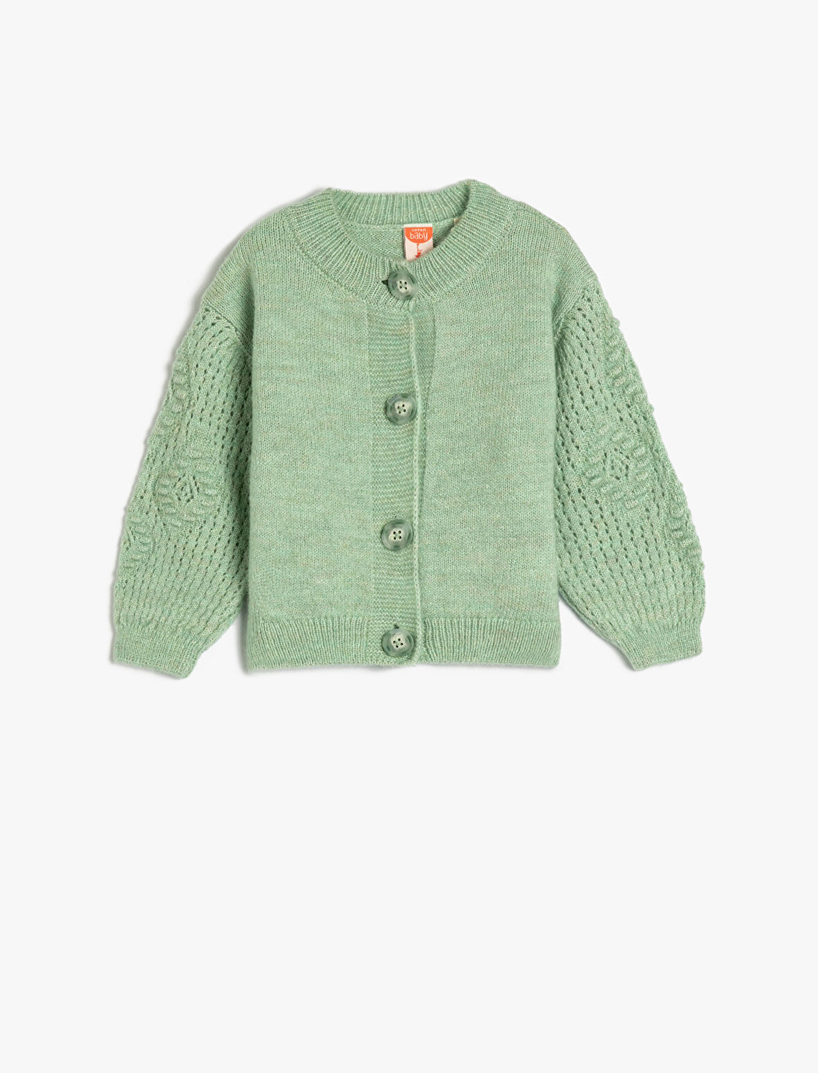 Triko Hırka Düğmeli Yuvarlak Yaka