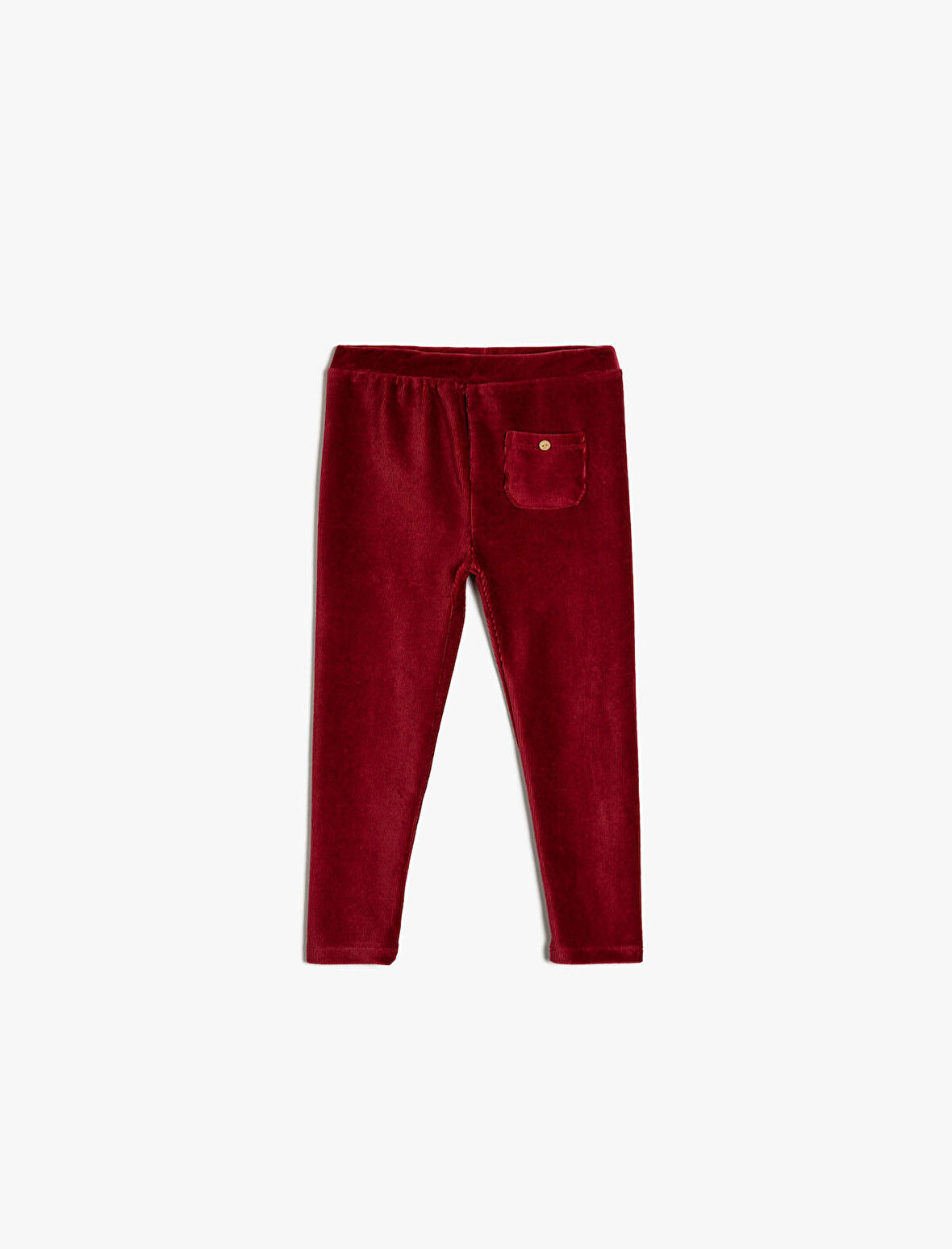 Basic Kadife Tayt Cep Detaylı Beli Lastikli