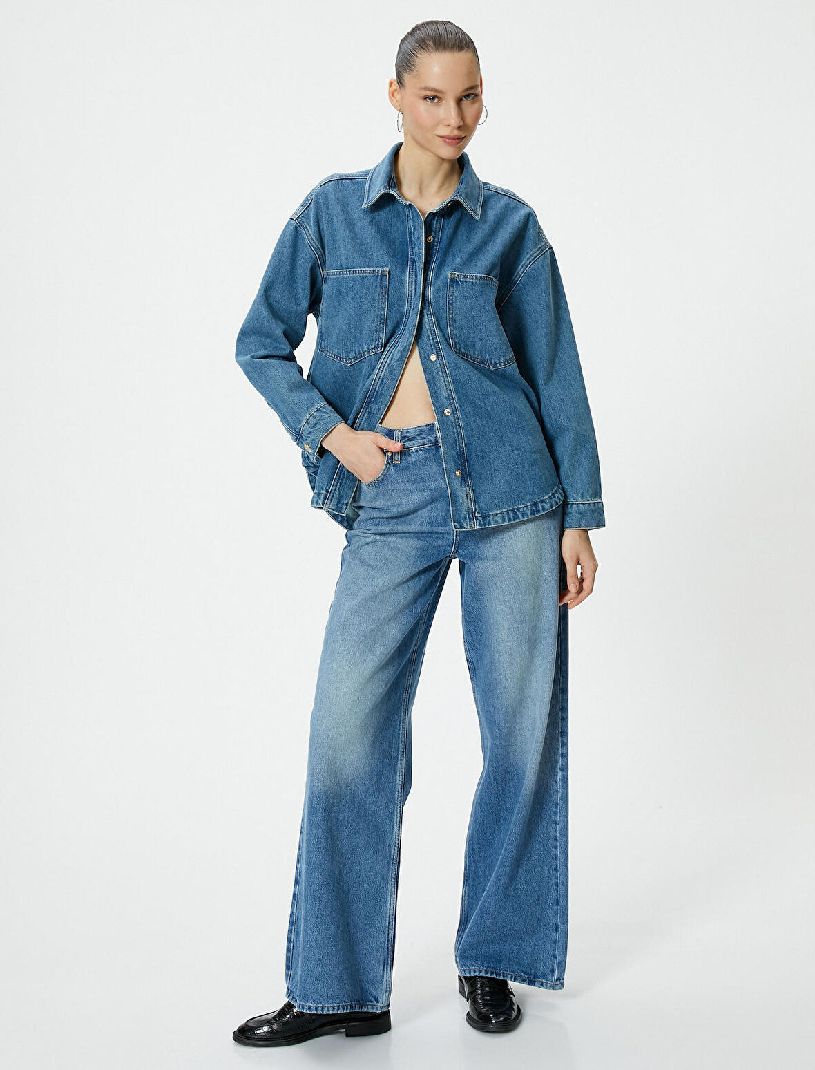 Kot Ceket Rahat Kalıp Cepli Pamuklu