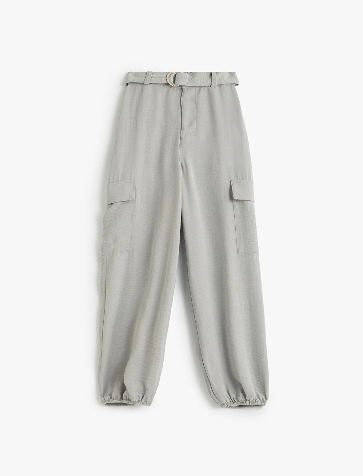 Jogger Pantolon Kargo Cepli Beli Bağlamalı Kemer Detaylı