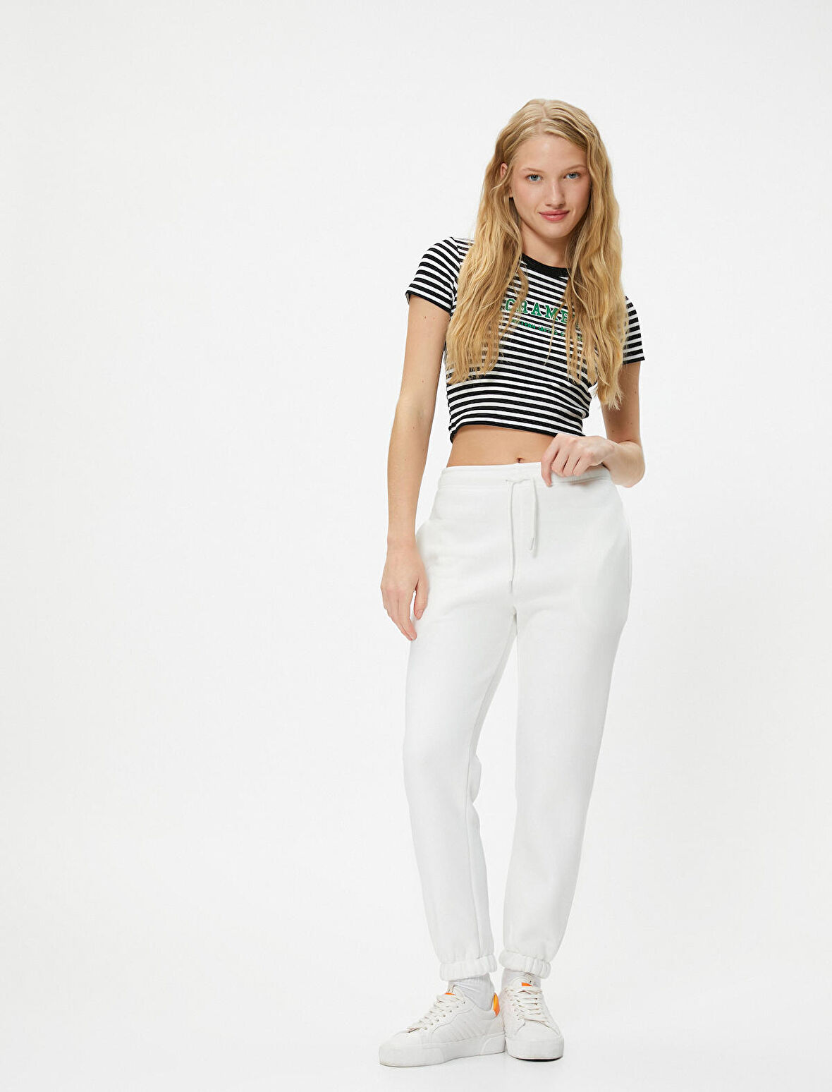 Jogger Eşofman Altı Beli Bağlamalı Rahat Kalıp Cepli Pamuklu