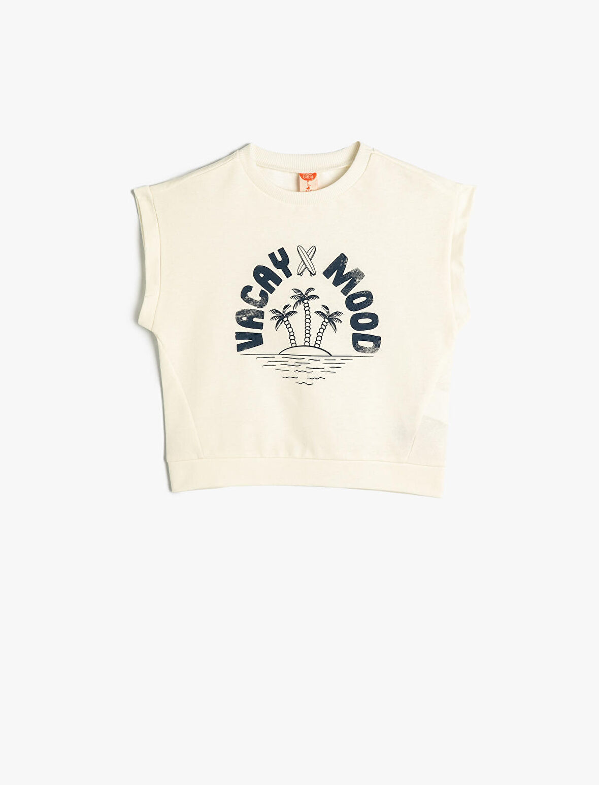 Sweatshirt Kolsuz Bisiklet Yaka Slogan Baskılı Pamuklu