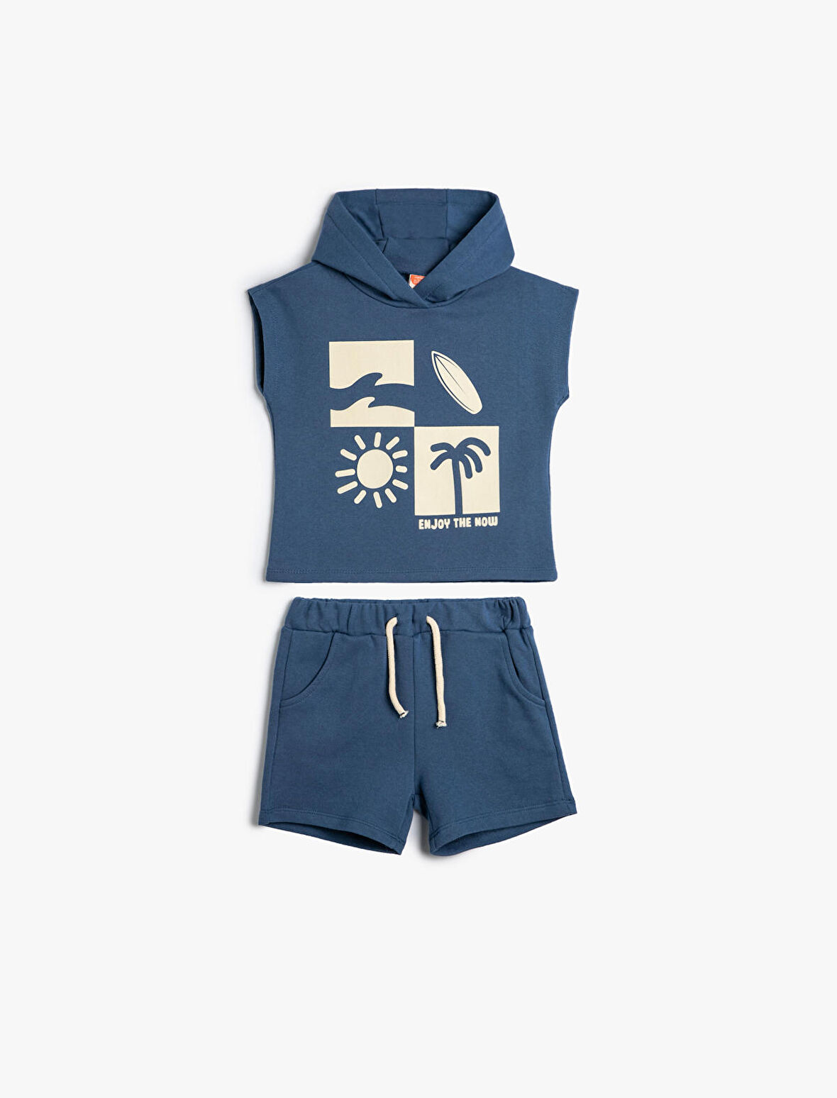 Takım 2'li Şort Tişört Baskılı Pamuklu