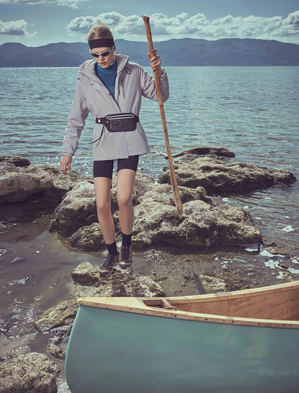 Dik Yaka Sweatshirt Slogan Baskılı Rahat Kesim