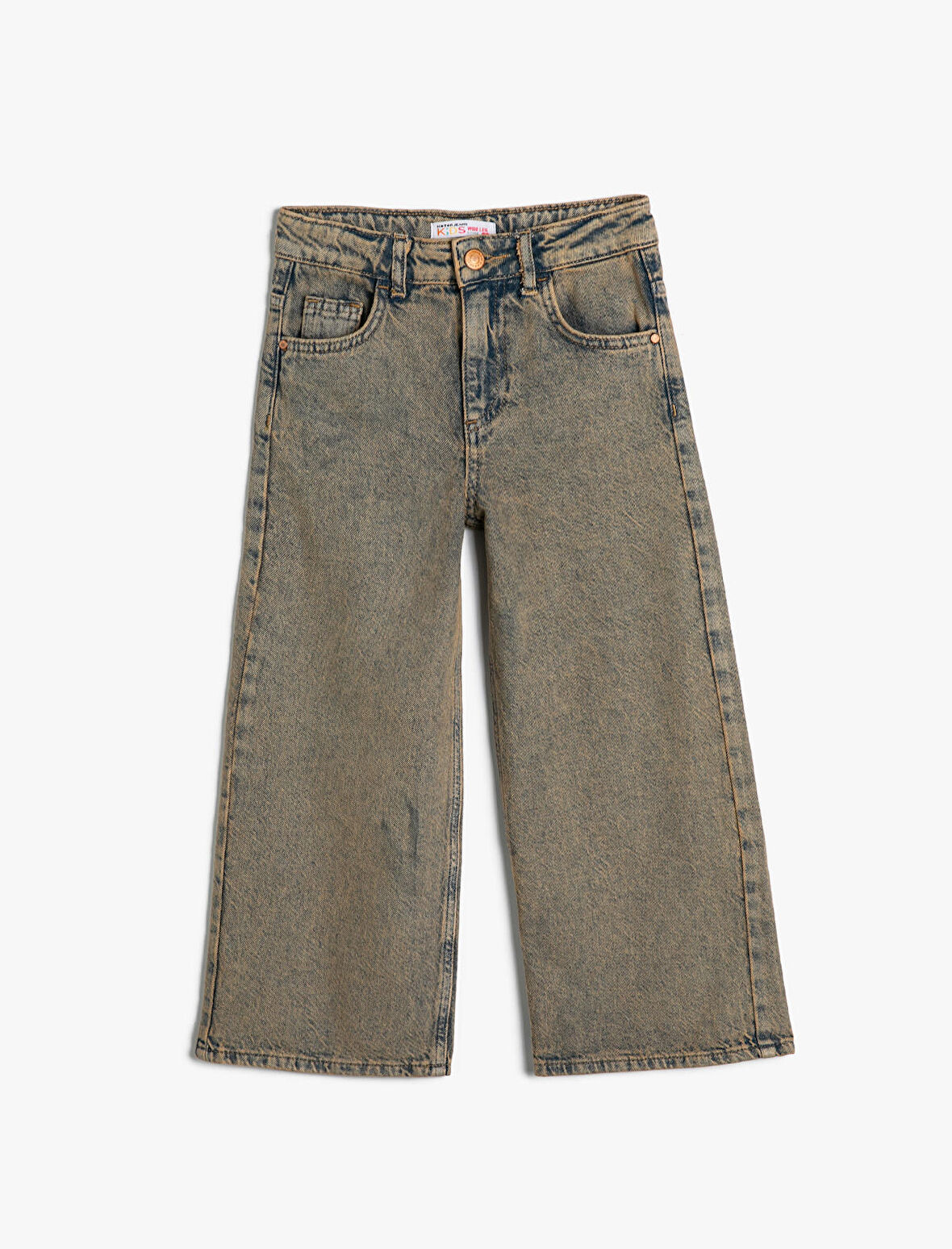 Geniş Paça Kot Pantolon Cepli Pamuklu