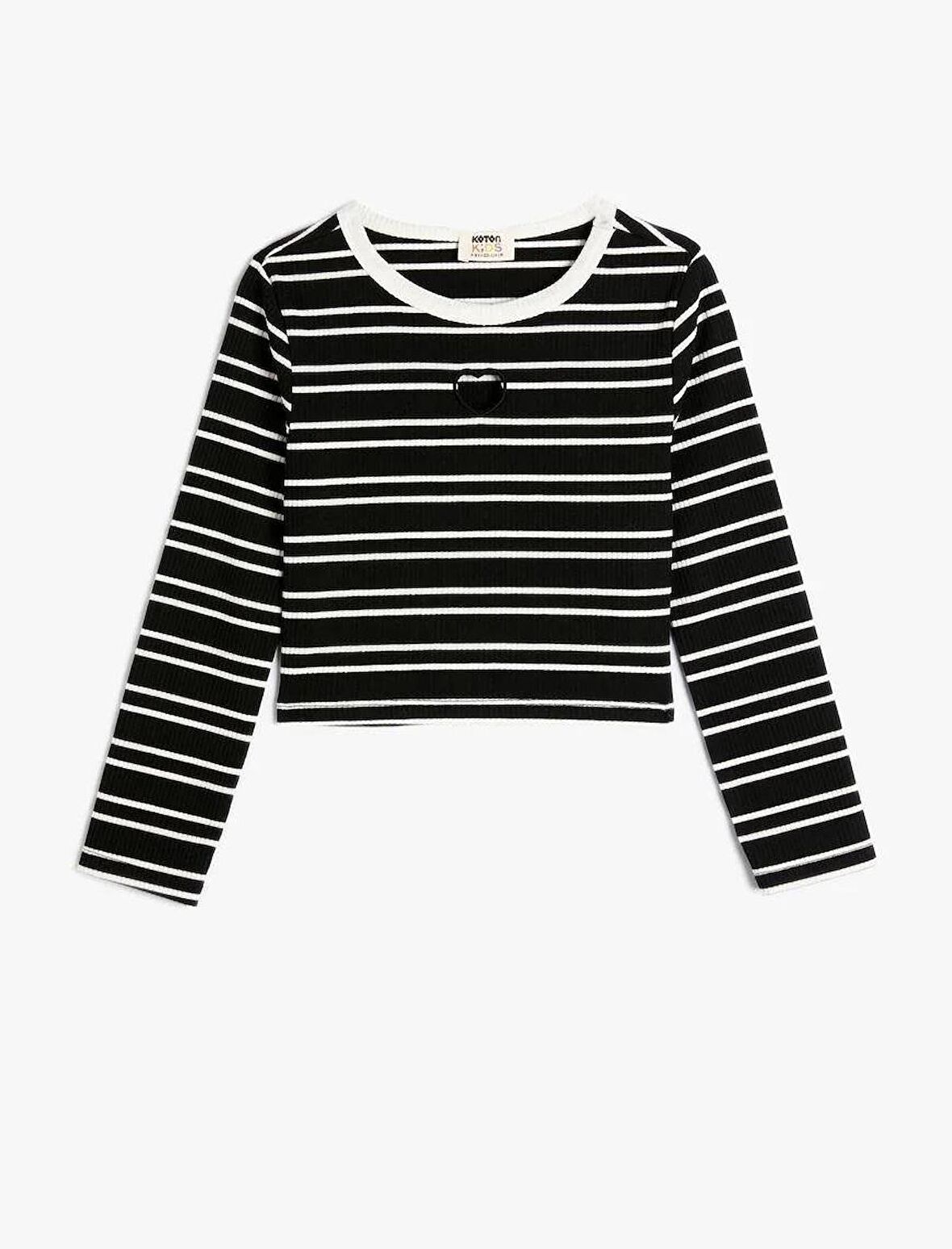 4SKG60035AK Koton Kız Çocuk Sweat Siyah Çizgili