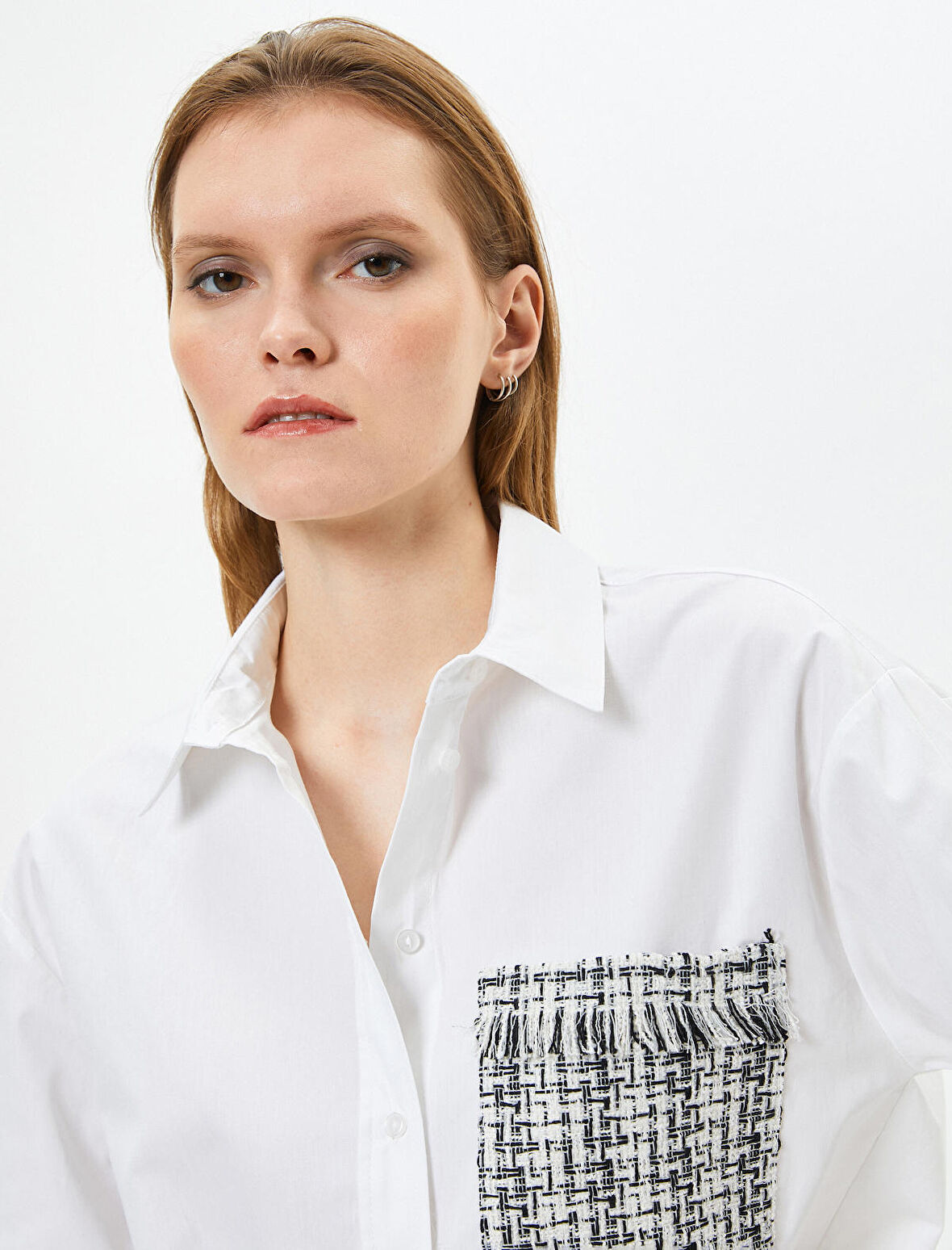 Uzun Kollu Gömlek Düğmeli Tüvit Detaylı Pamuklu