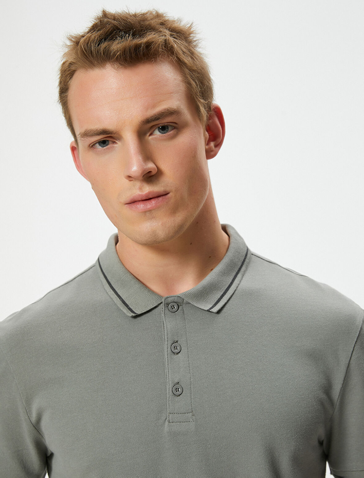 Slim Fit Polo Tişört Kısa Kollu Çizgi Detaylı Pamuklu