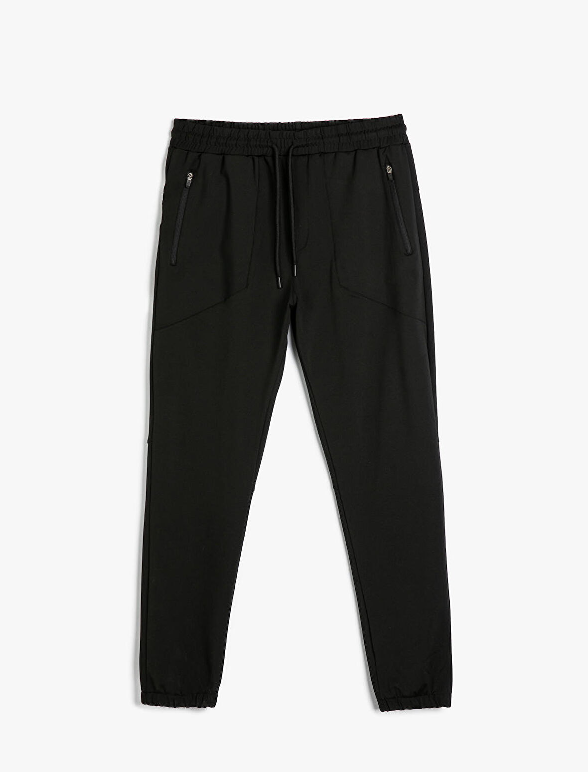 Jogger Eşofman Altı Beli Bağcıklı Fermuar Cepli