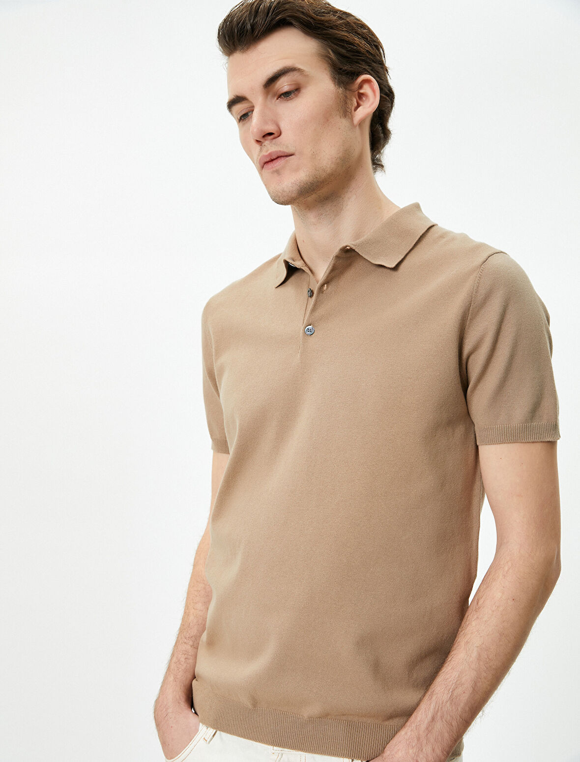 Polo Yaka Triko Tişört Kısa Kollu Düğmeli