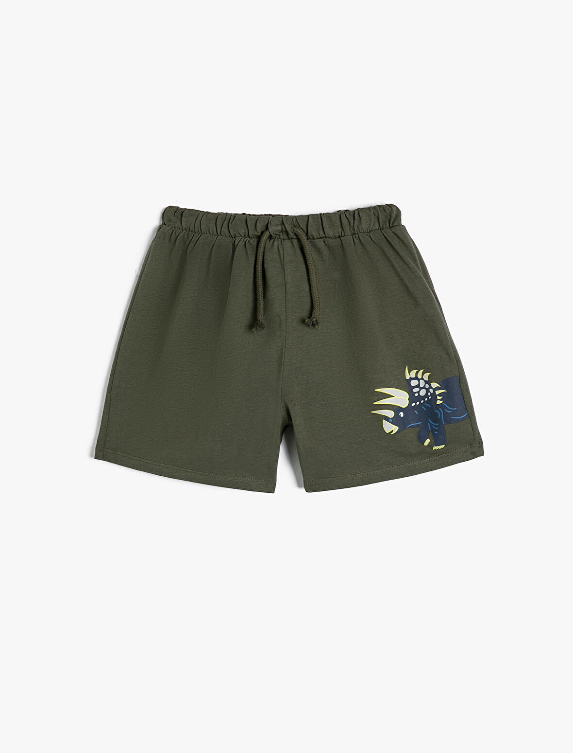 Şort Dinozor Baskılı Beli Bağlamalı Pamuklu