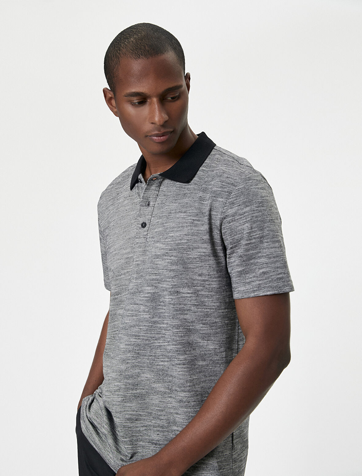 Polo Yaka Tişört Slim Fit Kısa Kollu Düğmeli