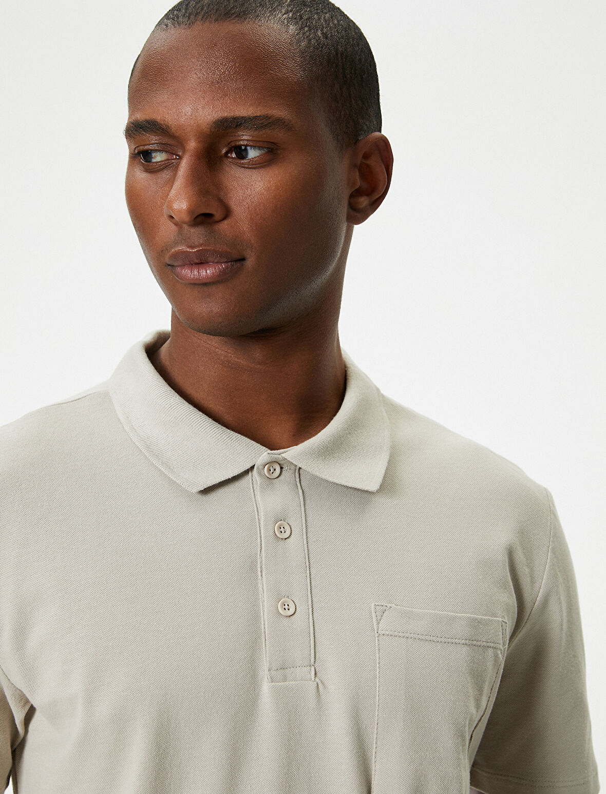 Polo Yaka Tişört Slim Fit Cep Detaylı Düğmeli