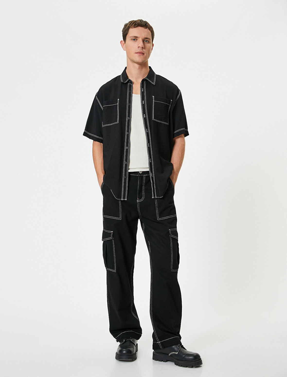 Bol Paça Oversize Paraşüt Kargo Kot Pantolon