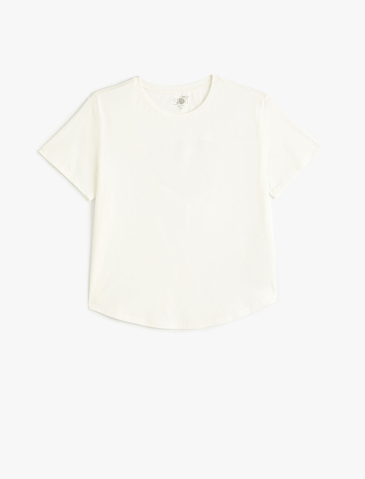 Arkası Pencere Detaylı Spor Tişört Kısa Kollu Bisiklet Yaka Rahat Kalıp