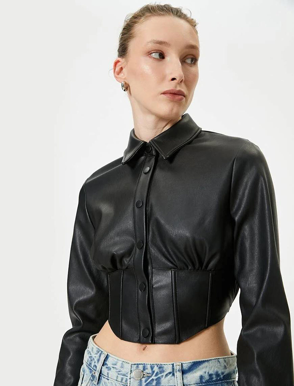 5WAK60004EW Koton Kadın Gömlek SİYAH