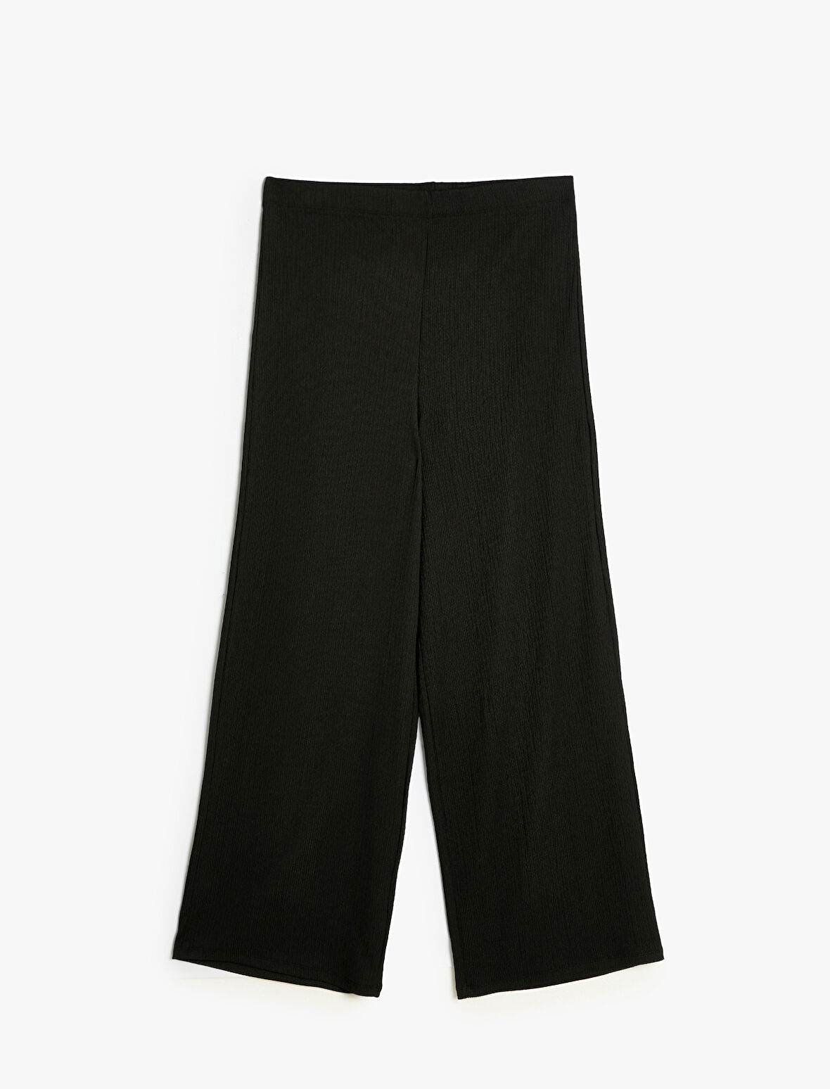 Bol Paça Pantolon Beli Lastikli Yüksek Bel