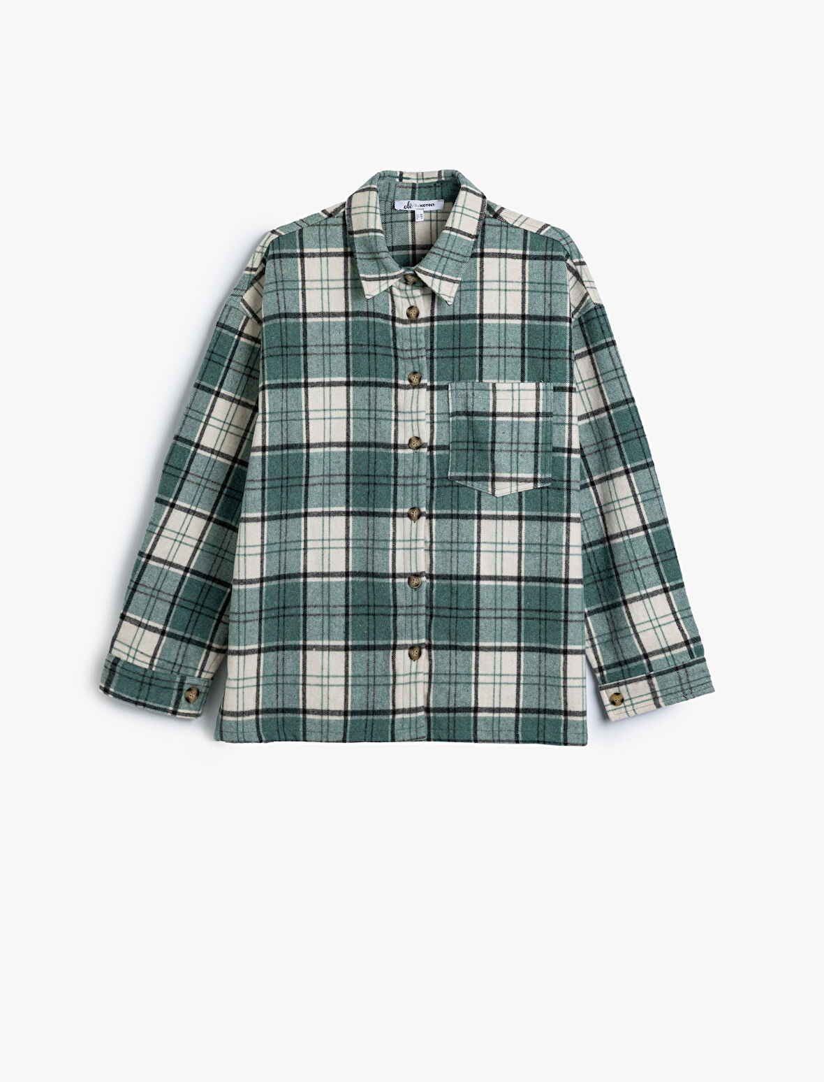 Oversize Oduncu Gömleği Uzun Kollu Cep Detaylı Klasik Yaka Düğmeli