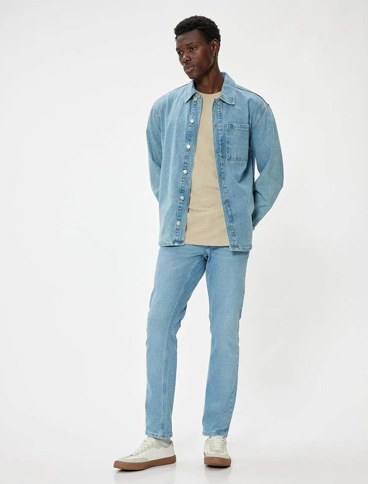 5WAM40004ND Koton Erkek Jean Pantolon AÇIK İNDİGO