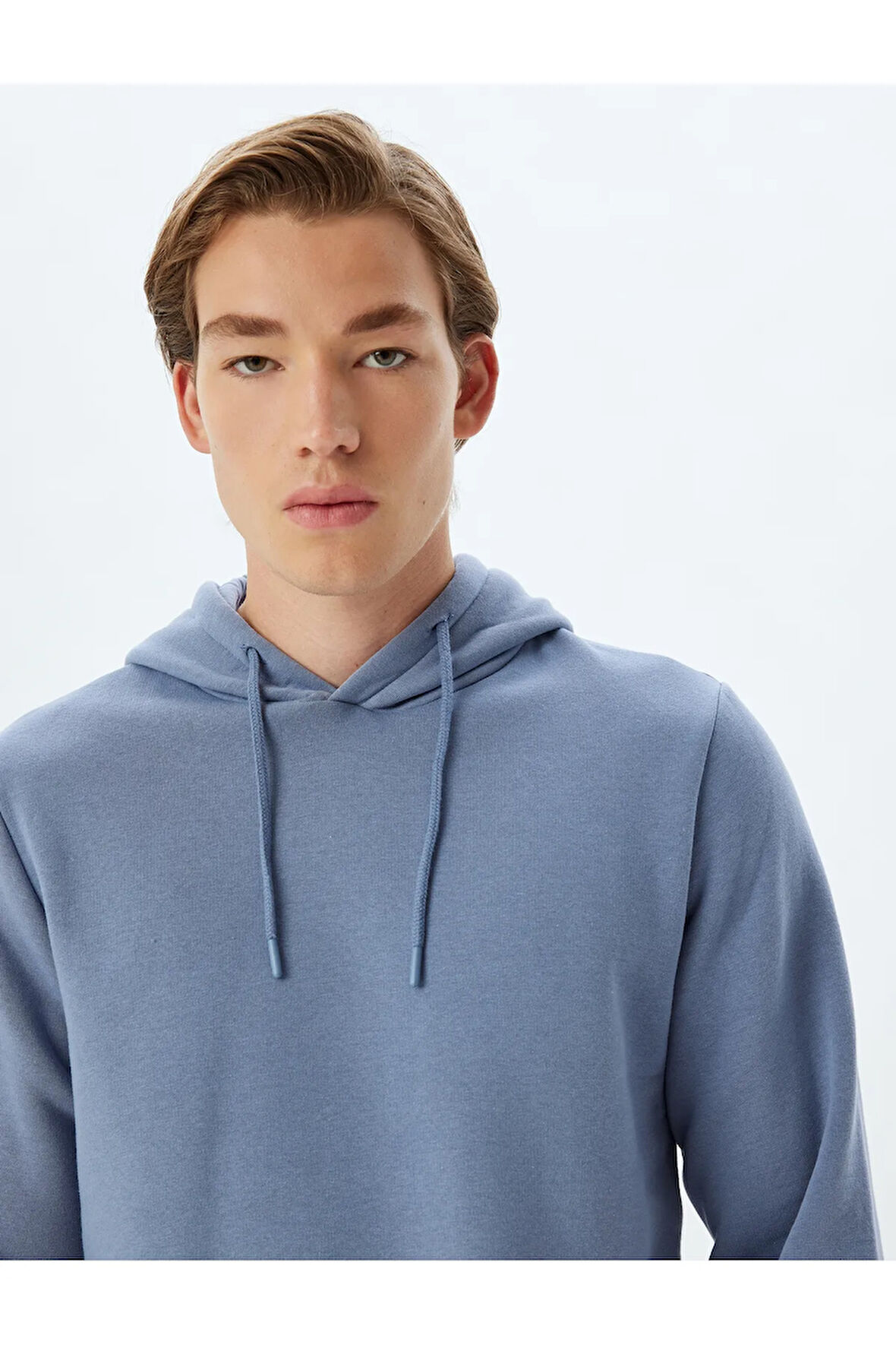 Şardonlu Pamuklu Basic Kapşonlu Sweatshirt