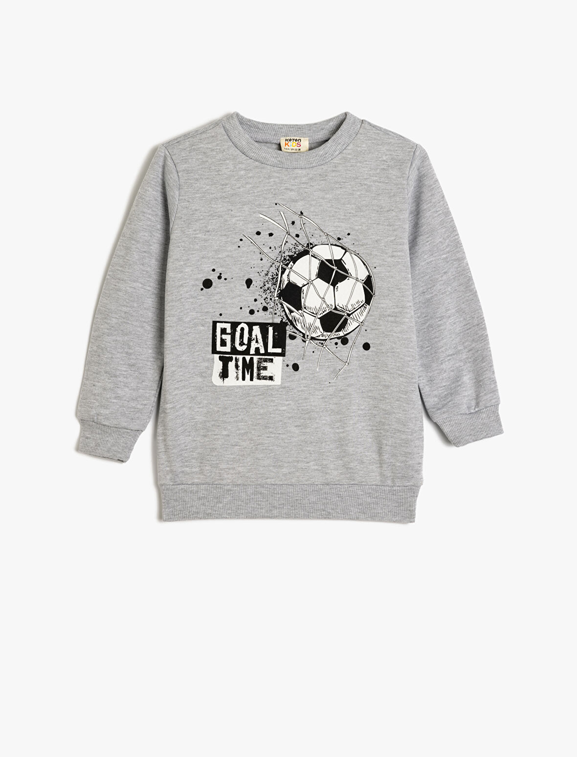 Slogan Baskılı Sweatshirt Bisiklet Yaka