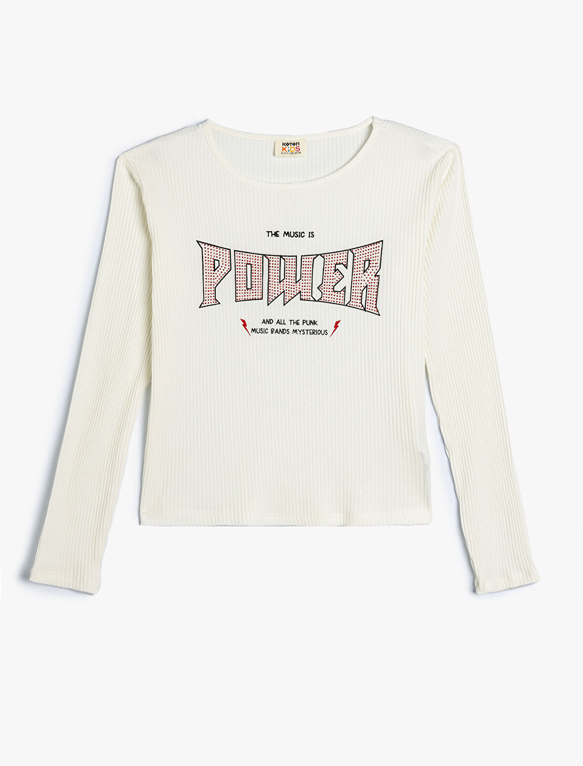 Tişört Uzun Kollu Bisiklet Yaka Slogan Baskılı Kaşkorse