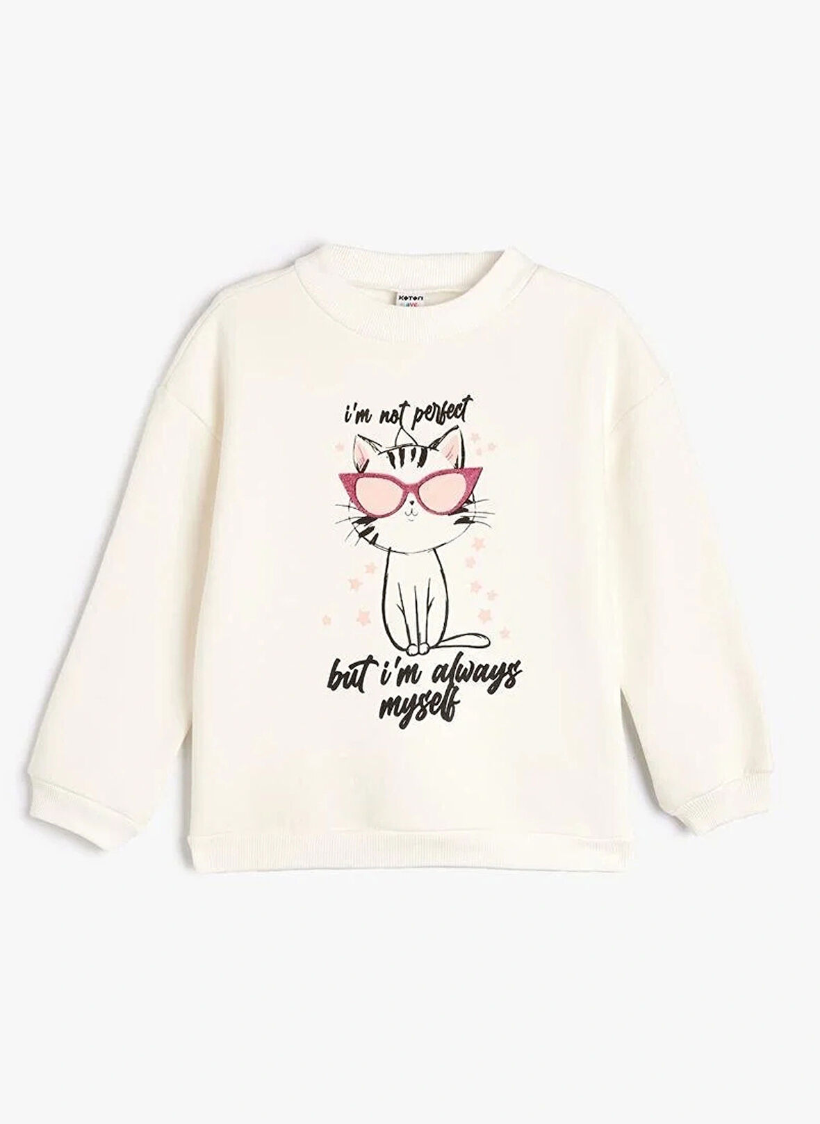 Koton Baskılı Kız Çocuk Ekru Sweatshırt 5WKG10037AK