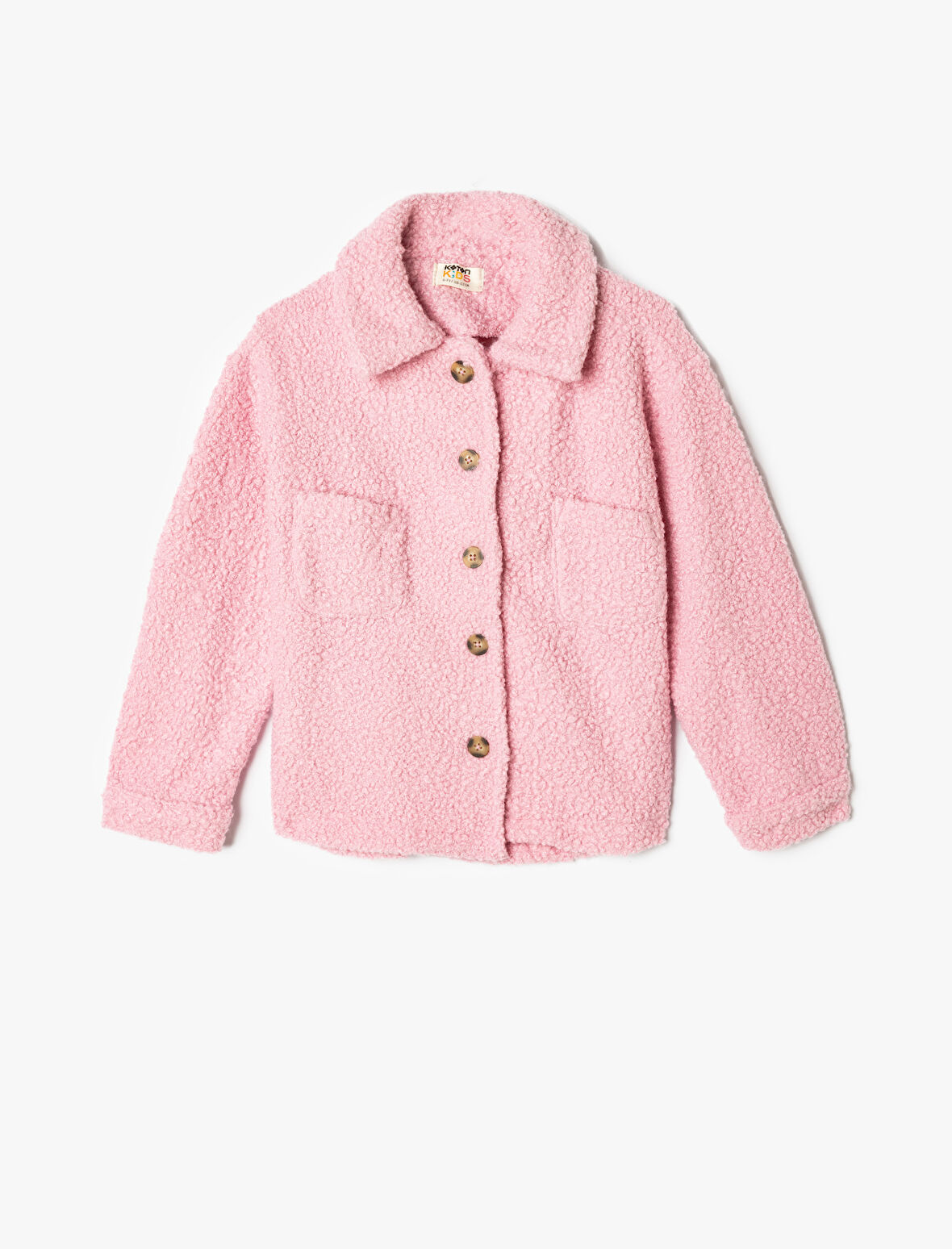 Oversize Peluş Gömlek Ceket Uzun Kollu Düğmeli Cepli 