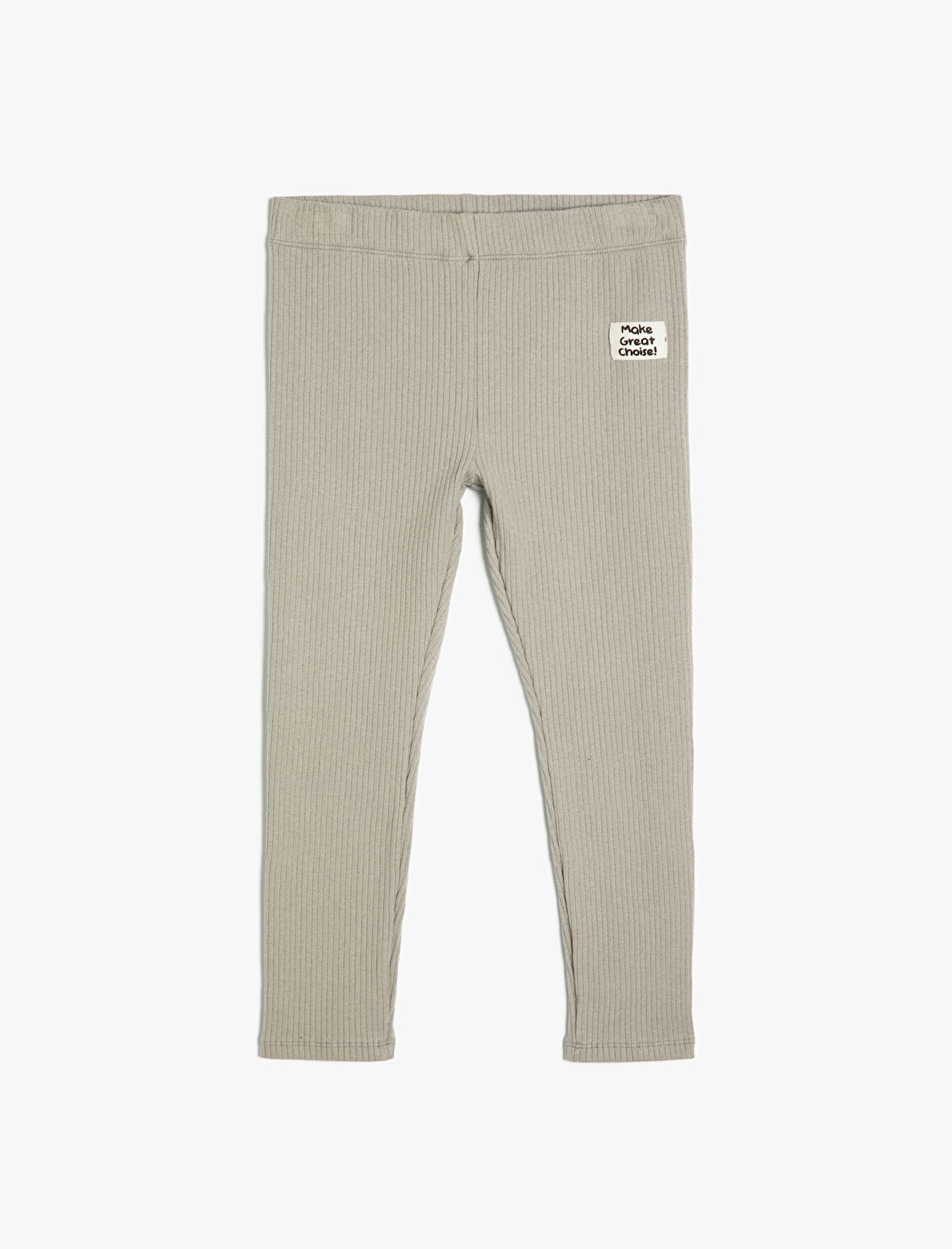 Basic Tayt Ribanalı Beli Lastikli Aplike Detaylı Pamuklu 