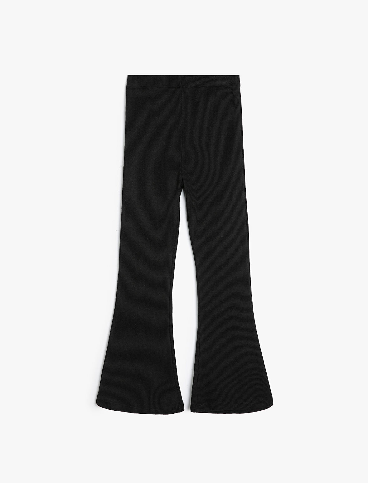 İspanyol Paça Pantolon Fitilli Yırtmaç Detaylı Beli Lastikli