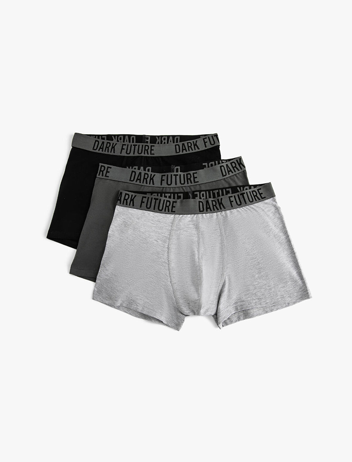 3'lü Boxer Seti Slogan Baskılı Çok Renkli