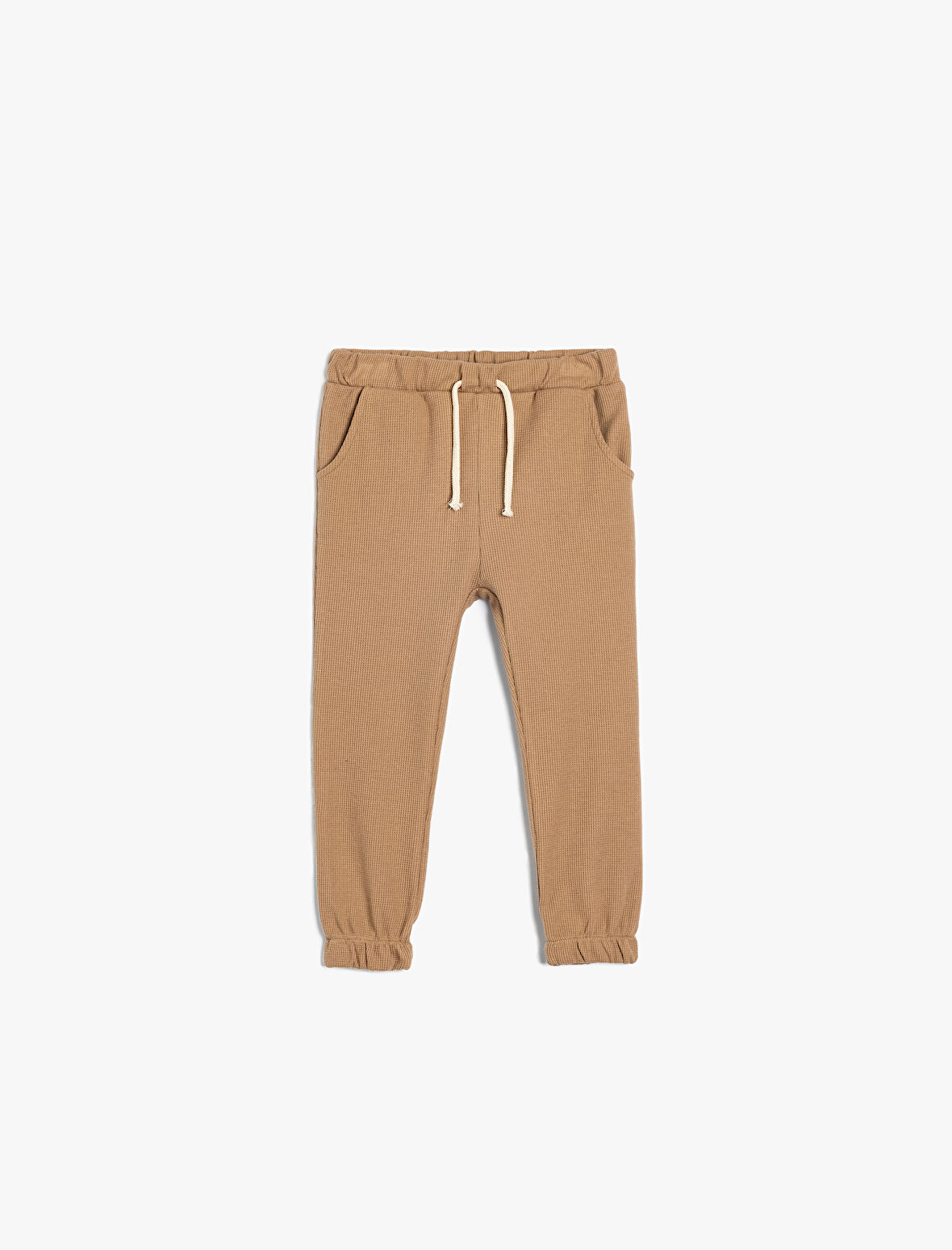 Basic Jogger Eşofman Altı Beli Bağlamalı Dokulu Pamuklu