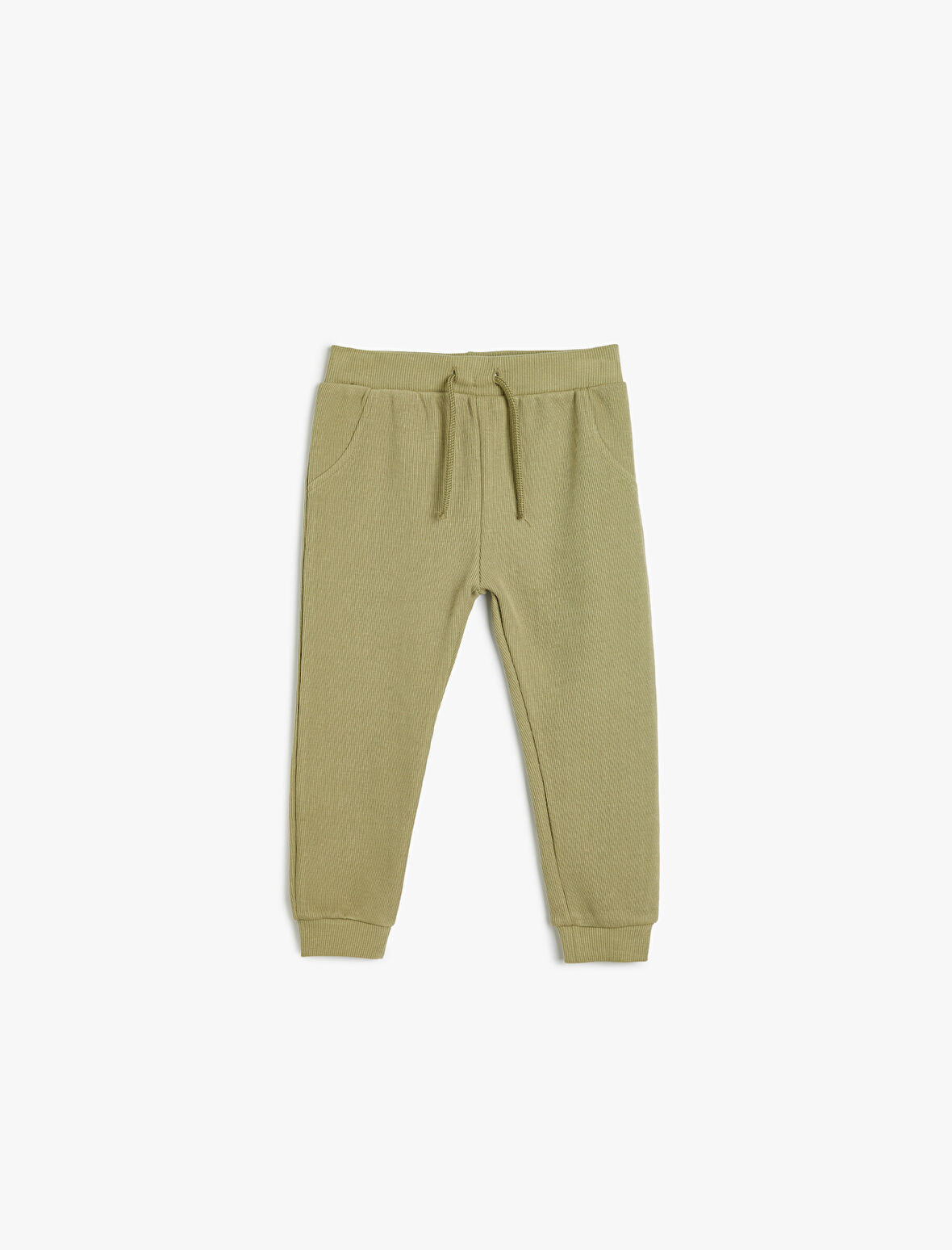 Basic Eşofman Altı Dokulu Beli Bağlamalı Pamuklu