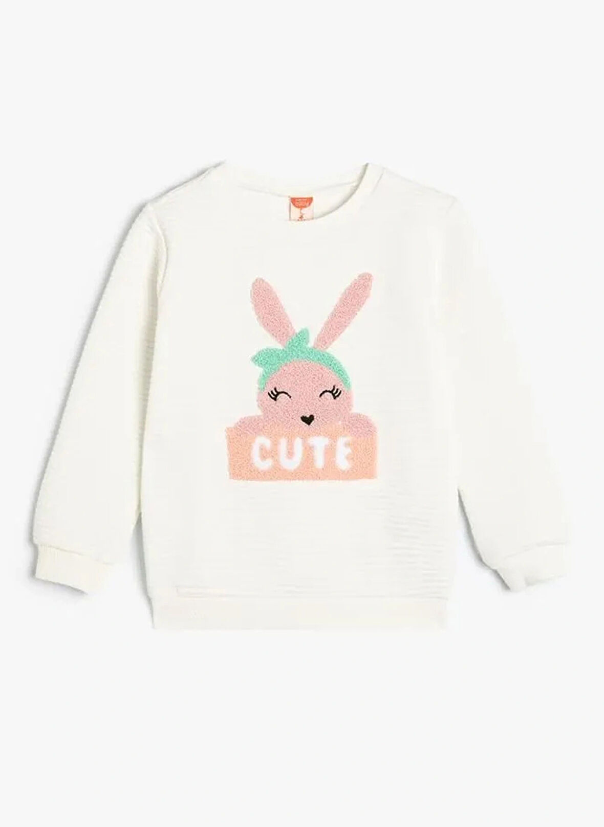 Koton Desenli Kadın Ekru Sweatshırt 5WMG10034AK